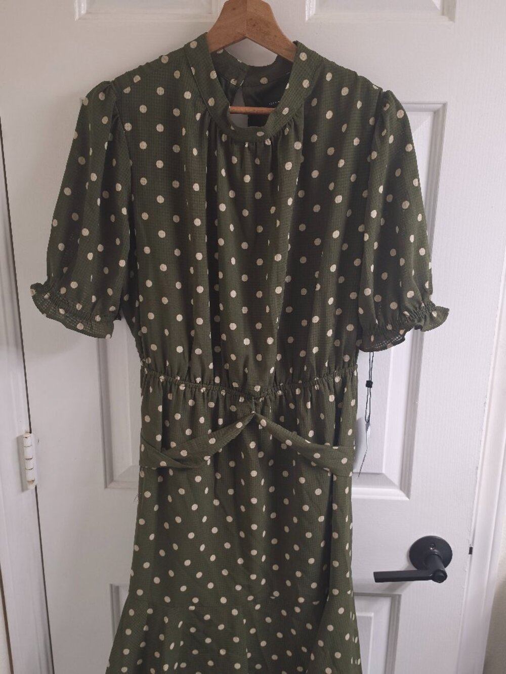 Tommy Hilfiger Green & Cream Polkadot Dress (NWT)